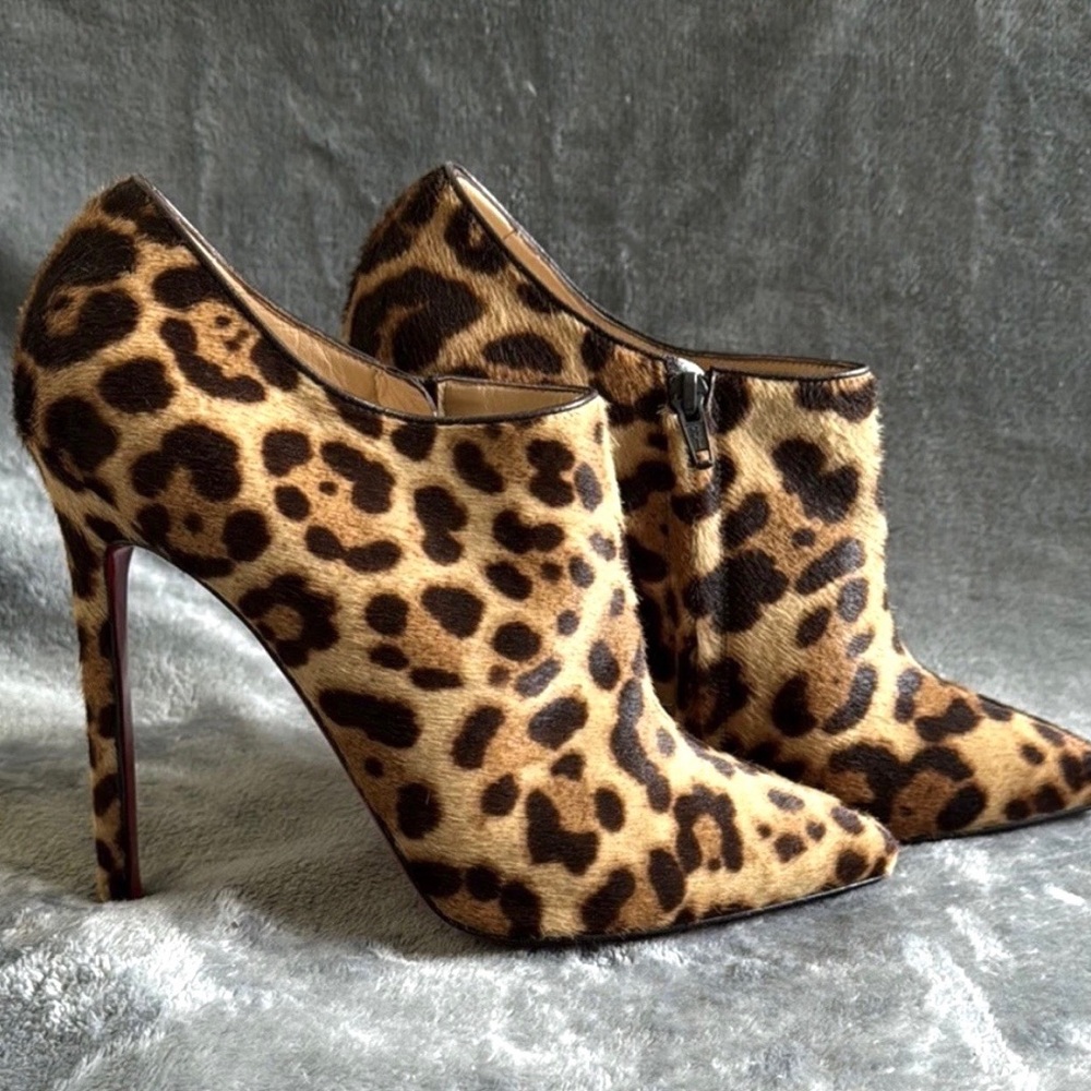 Christian Louboutin Leopard Print Heeled Boots
